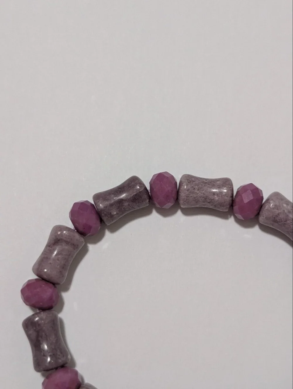 Lepidolite/Purple Mica/Jade Bracelet